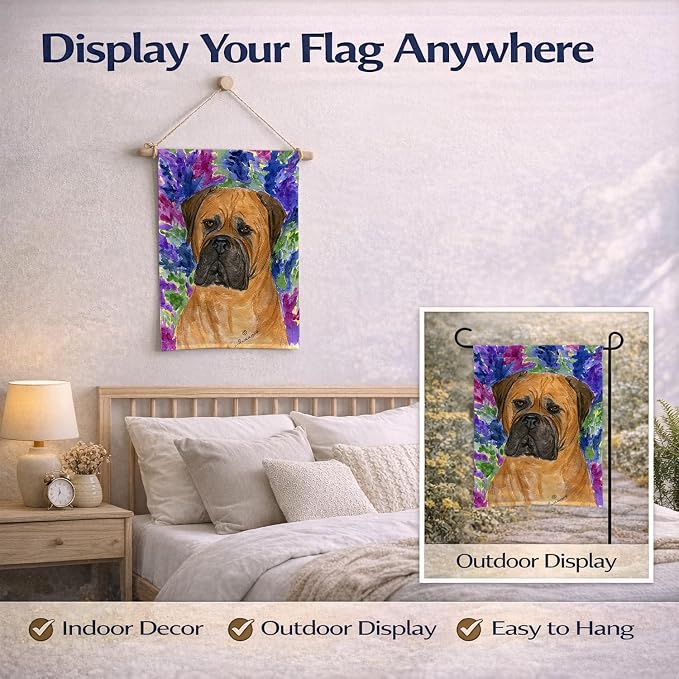 Caroline's Treasures SS8155GF Bullmastiff Garden Flag Mailbox Flag Decorative Yard Flag Banner Outside Patio Artwork Yard Flower Beds, Garden Size, Multicolor