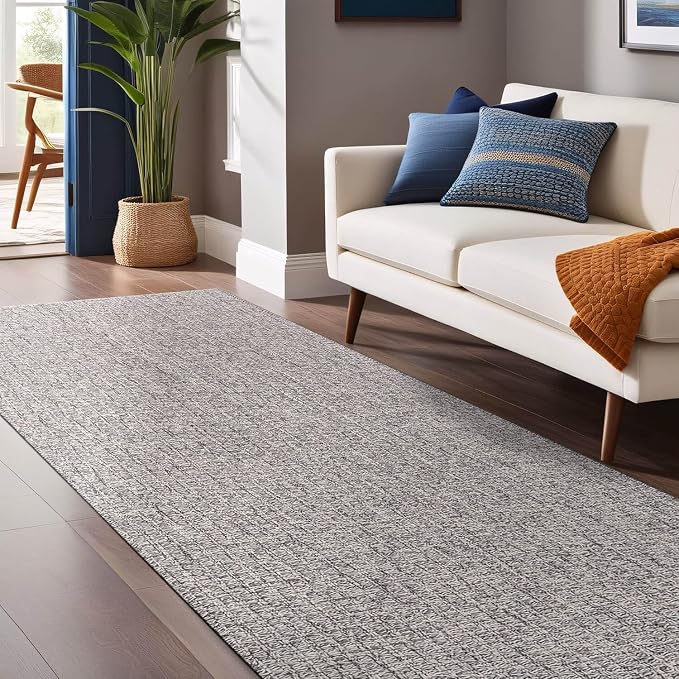 Luul Home Easy Jute Rugs 2x7 Gray Color Living Room Indoor Outdoor Runner Rug for Farmhouse Patio and Kitchen Rug High Traffic Washable Easy to Clean Solid Boho Woven Design Outside Carpet (2 x 7)