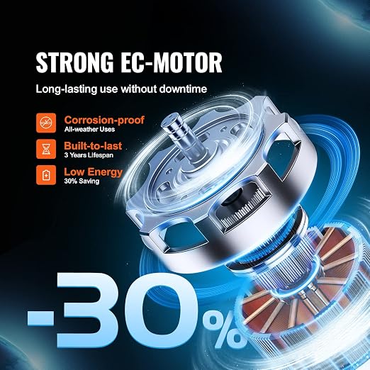 VEVOR Inline Duct Fan, 4-Inch 205 CFM with Temperature Humidity Controller, Quiet EC-Motor Ventilation Exhaust Fan for Cooling Booster, Grow Tents, Hydroponics