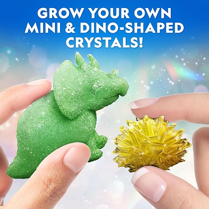 National Geographic Ultimate Crystal Growing Kit – Grow 5 Types of Crystals Including Glow in the Dark, Dinosaur Figure, Underwater Crystals & Crystal Trees with Learning Guide, STEM Science Kit