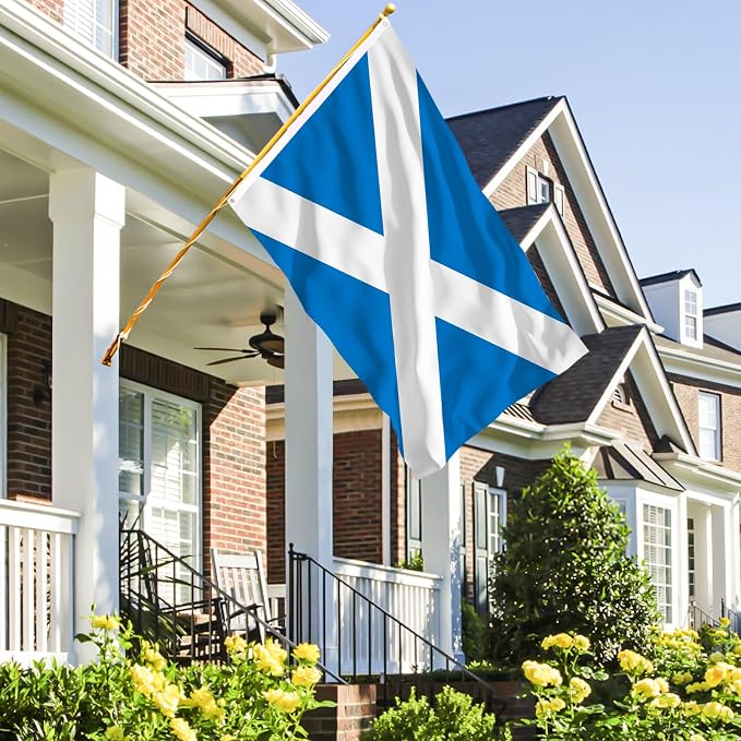 AhfuLife Scotland Flags 3x5 Ft, Large Scotland Flags for Outside - Double Side with Brass Eyelets for for Olympic Party Decorations, Bar Garden Street Decoration Indoor Outdoor