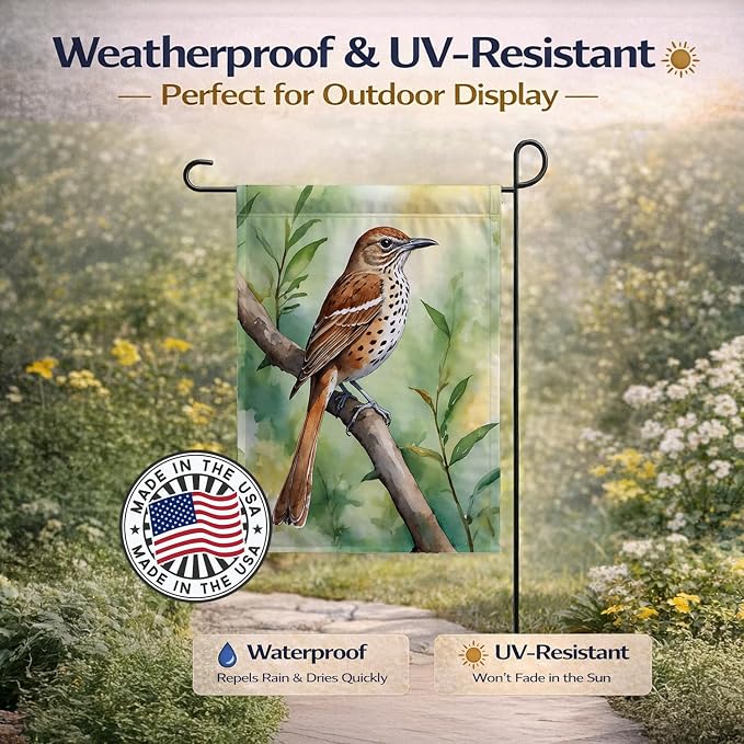 Caroline's Treasures Georgia Brown Thrasher Garden Flag Mailbox Flag Decorative Yard Flag Banner Outside Patio Artwork Yard Flower Beds, Garden Size, Multicolor