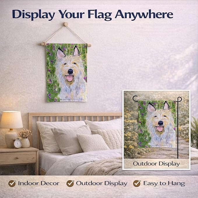 Caroline's Treasures SS1040GF Berger Picard Garden Flag Mailbox Flag Decorative Yard Flag Banner Outside Patio Artwork Yard Flower Beds, Garden Size, Multicolor