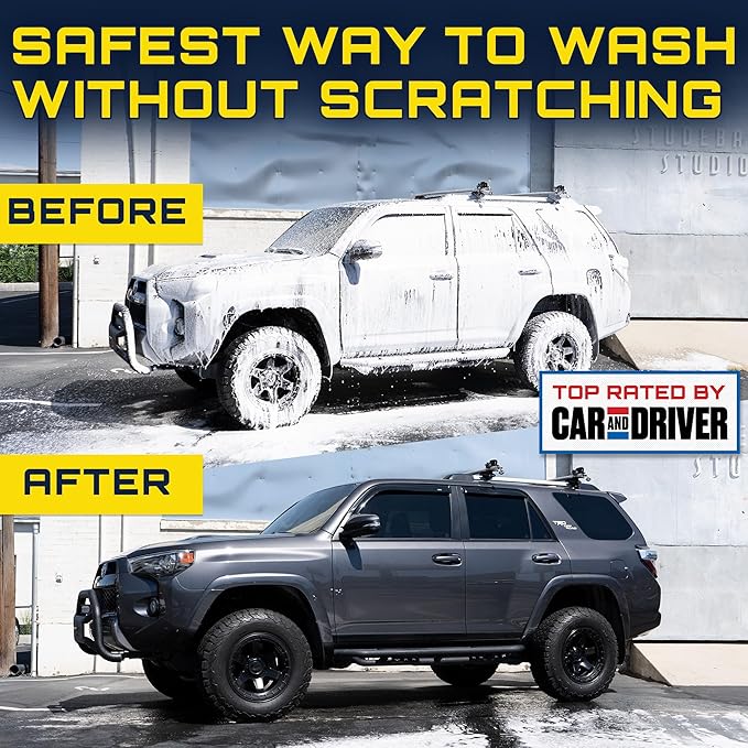 Clean Car USA Foam King™ Car Wash Foam Gun & Microfiber Mitt, Garden Hose Attachment for Scratch-Free Cleaning, Snow Foam Cannon Soap Sprayer, Auto Detailing Kit for Cars, Trucks & More