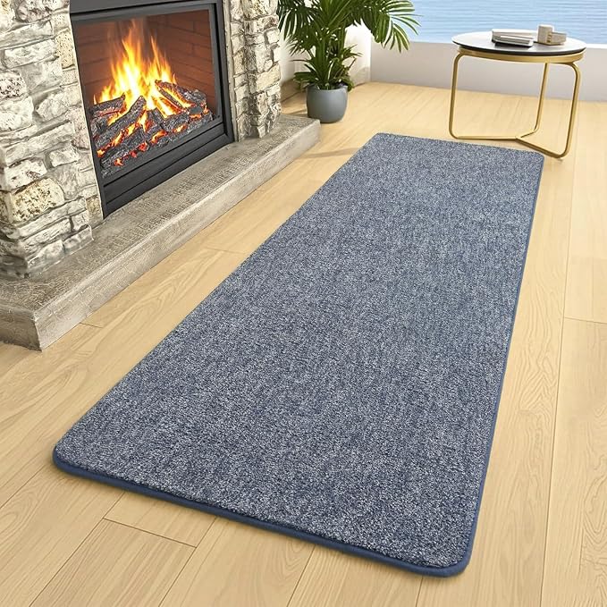 AROGAN 2x6 Runner Rug for Hallway, Long Runner Rugs Non Slip, Blue | Soft Washable Memory Foam Carpet for Bedroom, Non Slip Backing Runners Rug for Hallways, Kitchen, Bathroom, Entryway Home