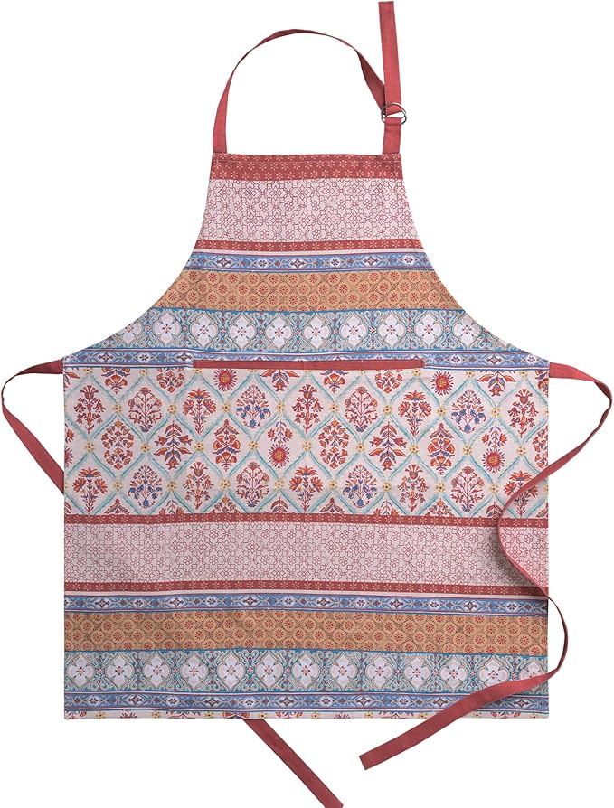 Maison d' Hermine Aprons for women with Pocket 100% Cotton (27.50"x31.50") | Adjustable Neck Strap & long ties Apron Men Chef Wedding Cooking Gardening Server Maid
