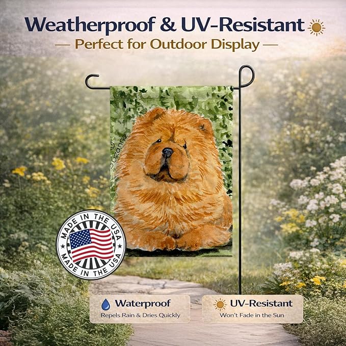 Caroline's Treasures SS8709GF Chow Chow Garden Flag Mailbox Flag Decorative Yard Flag Banner Outside Patio Artwork Yard Flower Beds, Garden Size, Multicolor