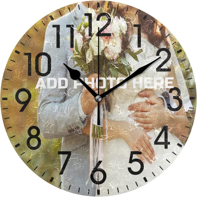 ALAZA Home DIY 9.84 inch Round Acrylic Wall Clock Non Ticking Silent Clock Art for Living Room Kitchen Bedroom(Black Pointer)