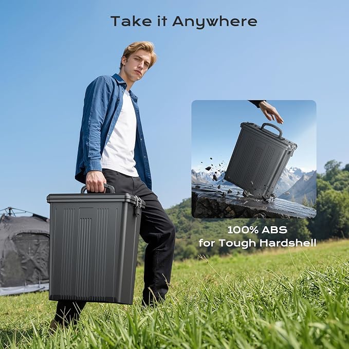 Portable 4 Gallon Misting System with 15000mAh Rechargeable Pump, 33FT Hose – Powerful Outdoor Water Bucket Misters for Outside Patio Cooling, Backyard, Canopy, Camping, Umbrella, Sports, Greenhouse