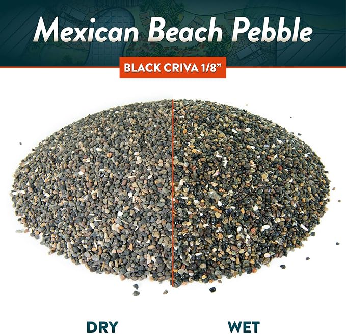Mexican Beach Pebbles | 20 Pounds of Smooth Unpolished Stones | Hand-Picked, Premium Pebbles for Garden and Landscape Design | Black Criva, 1/8 Inch