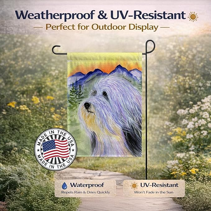 Caroline's Treasures SS8244GF Bearded Collie Garden Flag Mailbox Flag Decorative Yard Flag Banner Outside Patio Artwork Yard Flower Beds, Garden Size, Multicolor