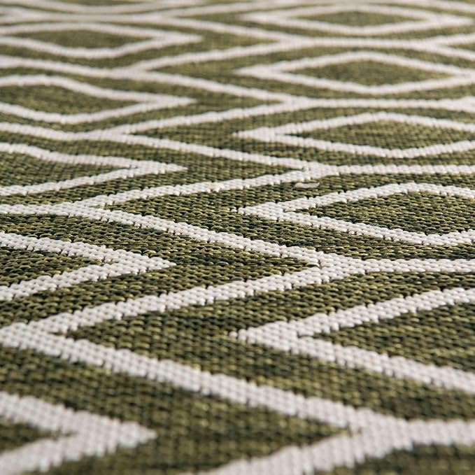 Jill Zarin Outdoor Collection Area Rug - Turks and Caicos (4' Round Green/Ivory)