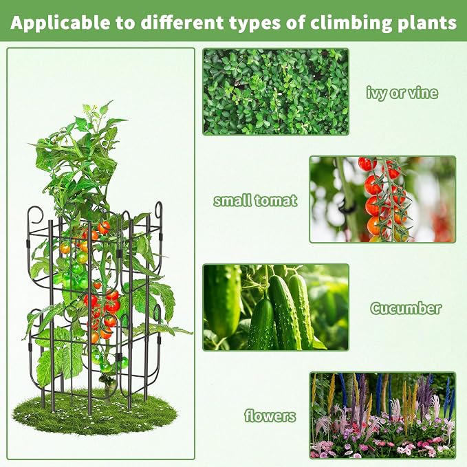 Garden Trellis for Climbing Plants Outdoor, Expandable Heavy-Duty Metal Trellis for Tall Plants, Flowers Vine Ivy, Sturdy Houseplant Pothos Plant Climber Support