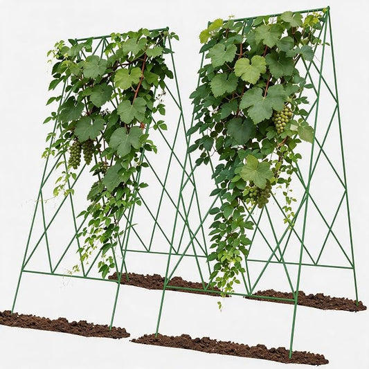 Cucumber Trellis 2 Pack, Foldable A-Frame Garden Trellis for Raised Bed Garden Grow Support with Plant Support Clips, Twist Ties, Plastic Ties, for Cucumber,Tomato, Climbing Plants and Flowers