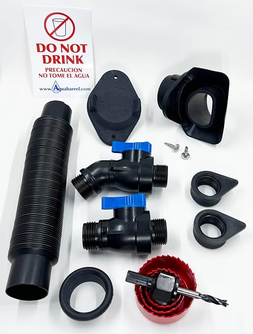 DIY Rain Barrel Diverter and Parts Kit by Aquabarrel | Rain Water Diverting and Collection System for RainBarrels