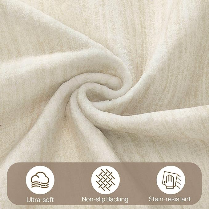UERMEI 9x12 Washable Area Rug - Neutral Modern Abstract Living Room Rugs, Non-Slip Soft Large Indoor Floor Carpet for Bedroom Home Office & Under Dining Table Decor, Brown/Beige