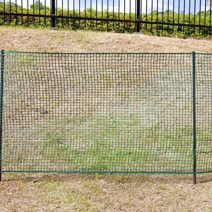 Heavy-Duty Plastic Mesh Netting, Green, 35 x 197 in (90cm x 5m), Recycled Plastic, Cut-to-Size, Durable, Multi-Purpose for Gardening, Fencing, Pets, Birds, Mole, DIY (0.75 in (19mm))