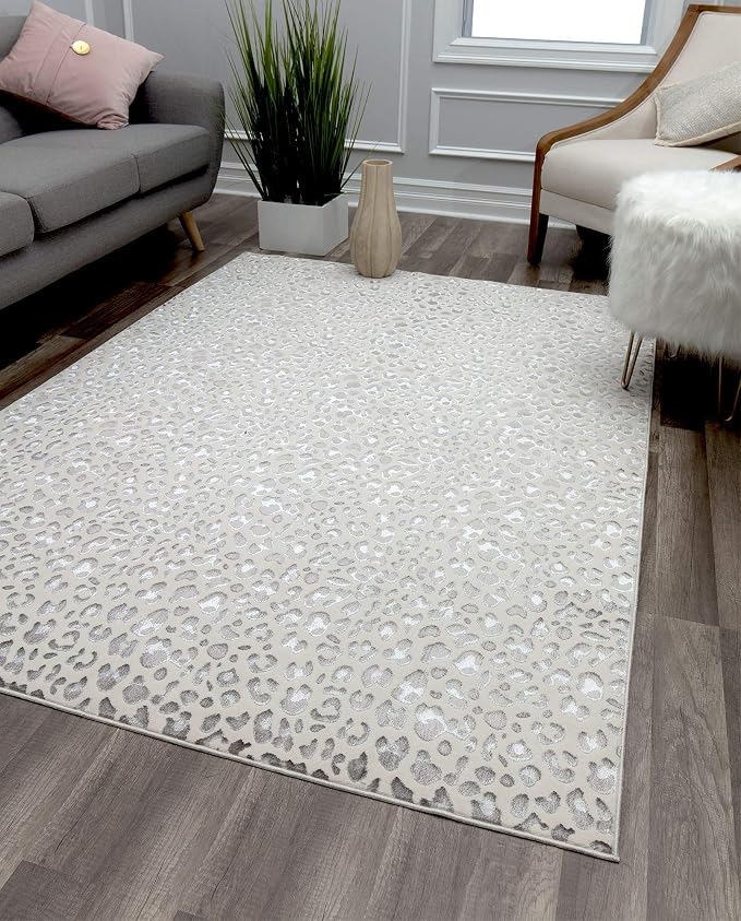 Rugs America Natura Snow Leopard Transitional Vintage Area Rug 2'3 x 8' (HZ50A)