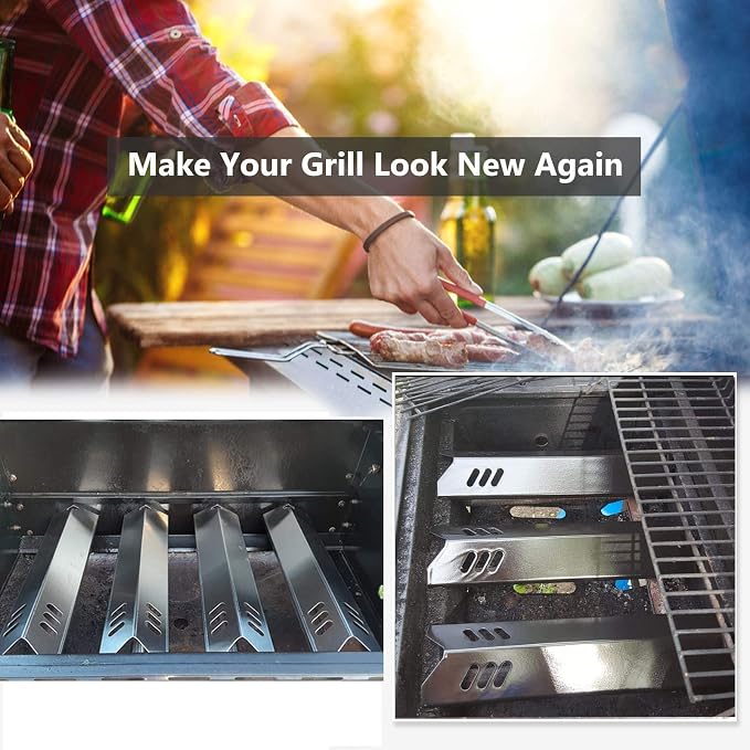 Criditpid Heat Plates Replacement Parts for Dyna-Glo DGF493BNP, DGB494SPB, DGF510SBP, Backyard BY15-101-001-02, BY13-101-001-13, 15" Stainless Steel Grill Parts DGF493BNP