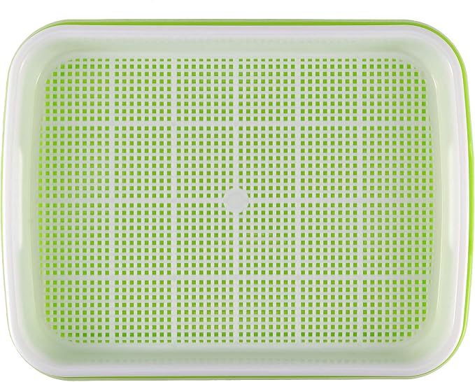 8 Pack Seed Sprouter Tray, BPA Free, Big Capacity Seed Germination Tray, Healthy Wheatgrass Seeds Grower with Lid for Growing, Bean Sprouts, Cat Grass, Wheat Grass, Mung Beans