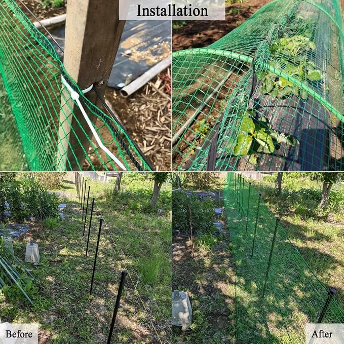 Plastic Garden Fence 4x65 FT Deer Fence Netting, Temporary Mesh Fencing Animal Barrier for Deer, Chicken, Poultry, Pet, Wildlife, Garden Bird Netting for Plant Fruit Tree Vegetable Protection
