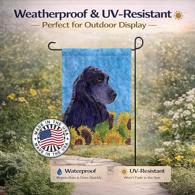 Caroline's Treasures SS4240GF Cocker Spaniel in Summer Flowers Garden Flag Mailbox Flag Decorative Yard Flag Banner Outside Patio Artwork Yard Flower Beds, Garden Size, Multicolor