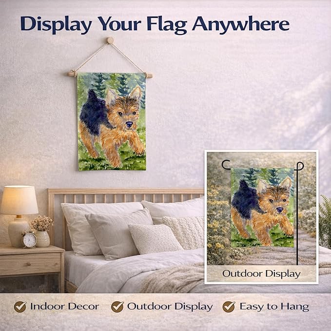 Caroline's Treasures SS8907GF Norwich Terrier Garden Flag Mailbox Flag Decorative Yard Flag Banner Outside Patio Artwork Yard Flower Beds, Garden Size, Multicolor