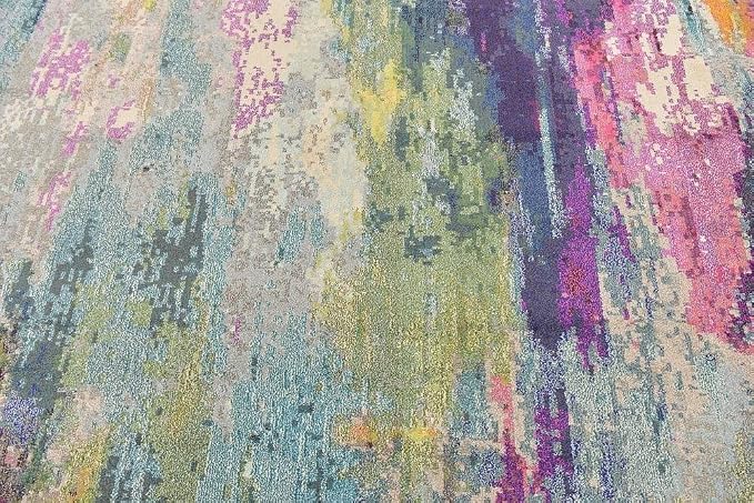 Unique Loom Chromatic Collection Modern Colorful & Vibrant Abstract Area Rug For Any Home Décor (10' 6 x 16' 5 Rectangular, Multi/ Light Blue)