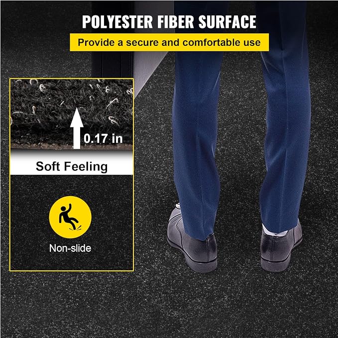 Happybuy 6 ft x 36 ft Charcoal Black Marine Carpet for Boats Waterproof - 0.18" Thick Indoor Outdoor Rug Carpet Roll for Home Patio Porch Deck
