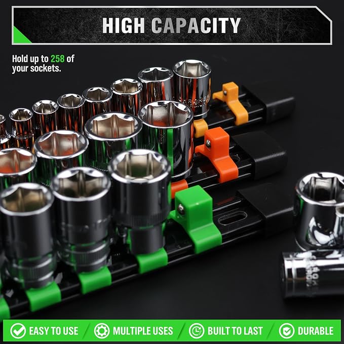 Bundled Products-2 Items: 18PCS Socket Organizer & 2PCS Wrench Organizer