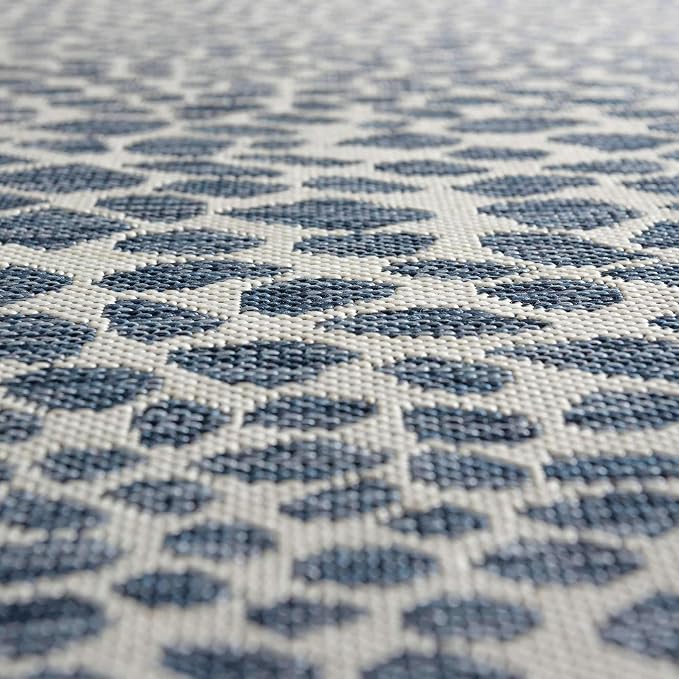 Unique Loom Outdoor Collection Area Rug - Cape Town (3' 3' x 5' 3' Rectangle, Blue/ Olive)