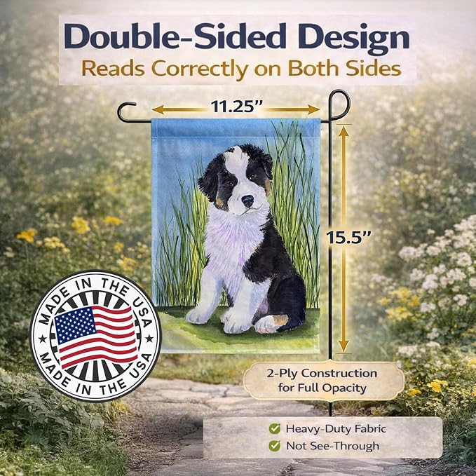Caroline's Treasures SS8372GF Australian Shepherd Garden Flag Mailbox Flag Decorative Yard Flag Banner Outside Patio Artwork Yard Flower Beds, Garden Size, Multicolor