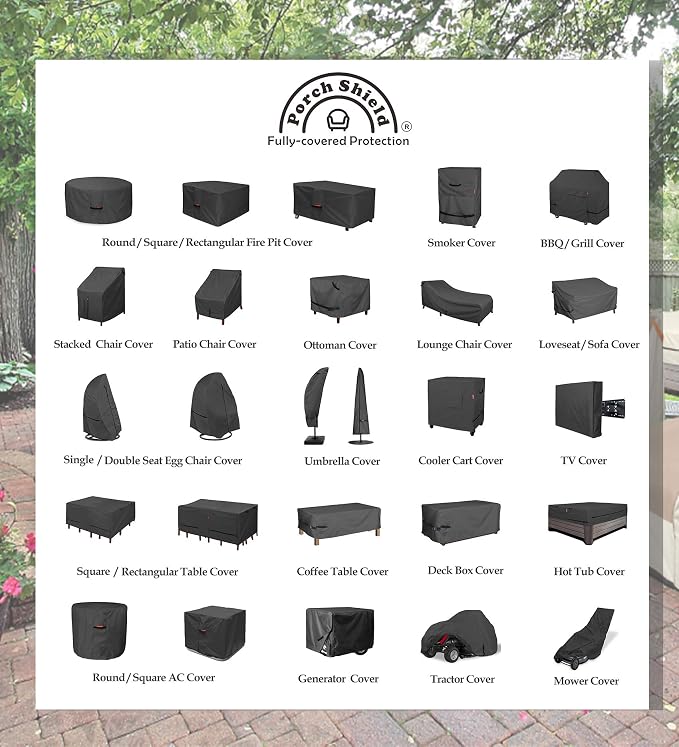 Porch Shield Waterproof AC Covers – Heavy Duty Round Air Conditioner Cover for Outside Unit Up to 34''D x 30''H, Black