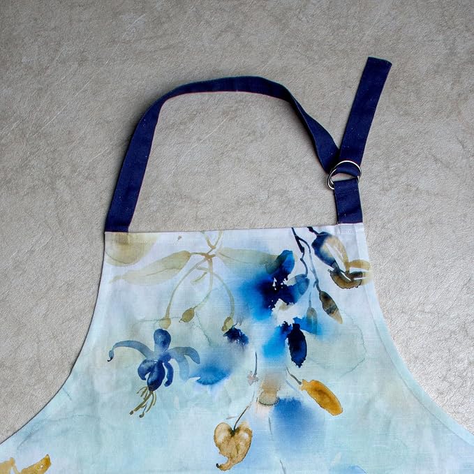 Maison d' Hermine Aprons for women with Pocket 100% Cotton (27.50"x31.50") | Adjustable Neck Strap & long ties Apron Men Chef Wedding Cooking Gardening Server Maid
