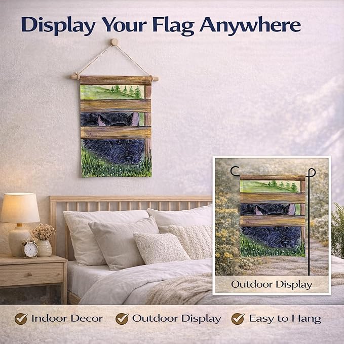 Caroline's Treasures SS8193GF Scottish Terrier Garden Flag Mailbox Flag Decorative Yard Flag Banner Outside Patio Artwork Yard Flower Beds, Garden Size, Multicolor