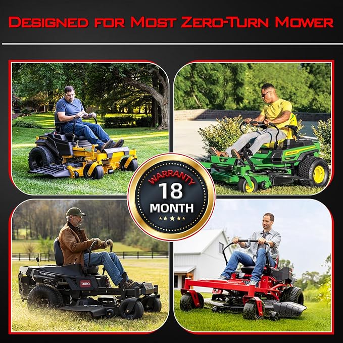 Lawn Mower Cover, Heavy Duty 600D Oxford, Waterproof Outdoor, Weather Resistant, Rip-Proof, Anti-UV, Raing-proof, Sun Block, Heatresistant with 1 Windproof Strap, 1 Storage Bag (Zero-Turn)