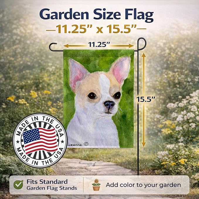 Caroline's Treasures SS8786GF Chihuahua Garden Flag Mailbox Flag Decorative Yard Flag Banner Outside Patio Artwork Yard Flower Beds, Garden Size, Multicolor