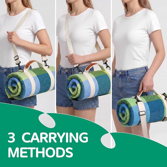 Waterproof Beach Blanket Picnic Outdoor Camp Mat Towel Family Beach Trip Essentials Summer Vacation Must Have Travel Accessories Lake Day Necessities Stuff Thing Need Gear Gift Supplies Item Gadget