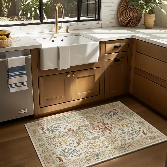 Machine Washable Small Rugs for Entryway: 2x3 Throw Kitchen Rug Door Mat Indoor Entrance Non-Slip Low Pile Soft Area Rugs for Entrance Front Door Indoor Entry Bedroom Kids Room