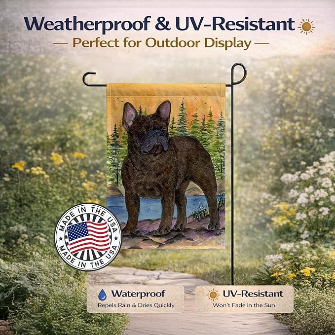 Caroline's Treasures SS8597GF French Bulldog Garden Flag Mailbox Flag Decorative Yard Flag Banner Outside Patio Artwork Yard Flower Beds, Garden Size, Multicolor