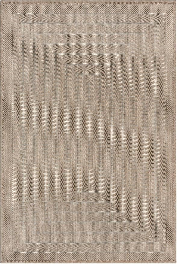 Adiva Rugs Outdoor Indoor Area Rug, Weather Resistant, Easy to Clean, Stain Resistant Floor Mat for Dining Room, Backyard, Deck, Patio (Natural Beige, 2' x 3')