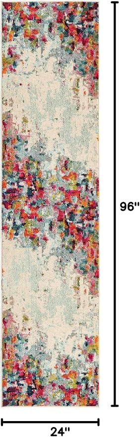 Unique Loom Chromatic Collection Area Rug - Joyous (2' x 8' Runner Multi/Blue)