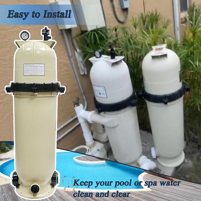 EC-160317 Cartridge Pool Filter,100 sq ft‌100GPM Fit for Pentair CC150