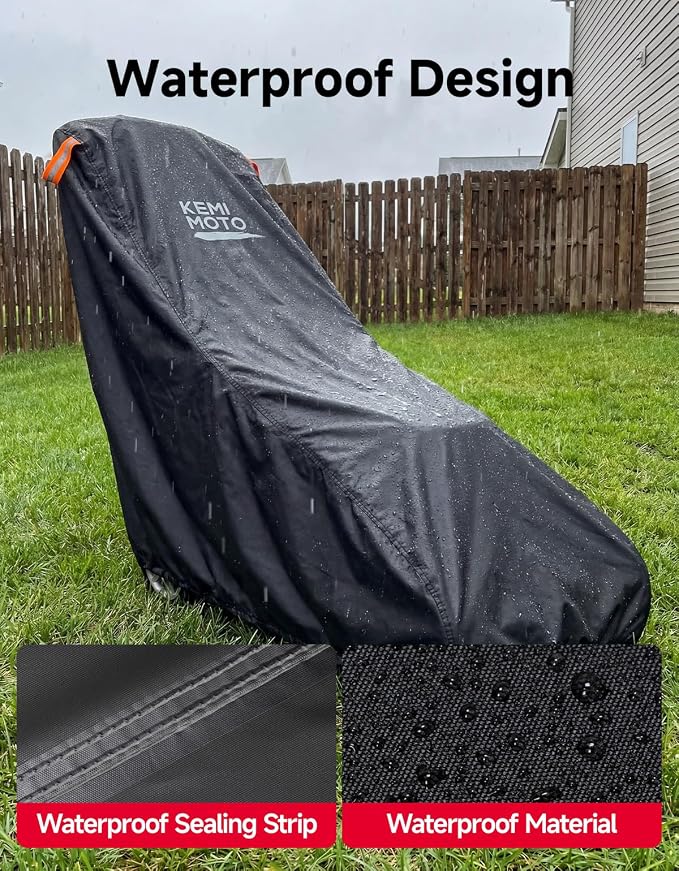 KEMIMOTO 600D Waterproof Walk Behind Lawn Mower Cover, Windproof Push Mower Cover with Reflective Straps & Hanging Loops Design, Compatible with Craftsman, Husqvarna, Greenworks, EGO, Toro and More