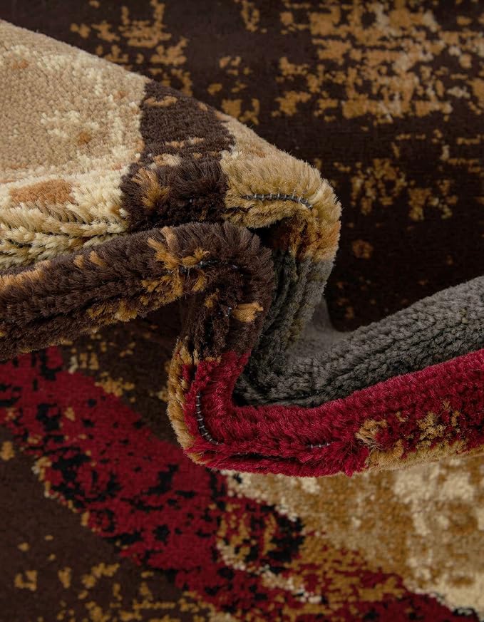Unique Loom Barista Collection Area Rug - Kouillou (2' 2" x 3' 1" Oval, Multi/Brown)