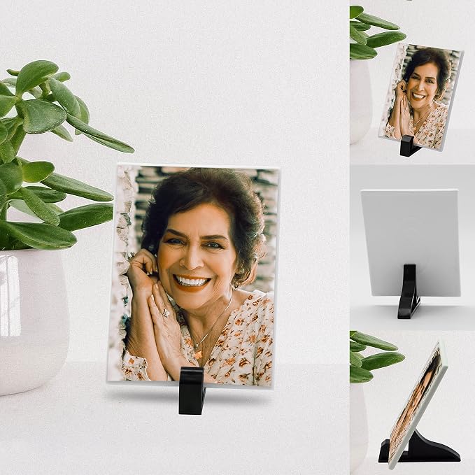 Personalized Ceramic Photo for Headstone, Waterproof Picture for Grave Cemetery Tombstone Pictures Porcelain Cameo Funeral Portrait Memorial Monument Photo for Burial Stone Hanging Decorative Tiles