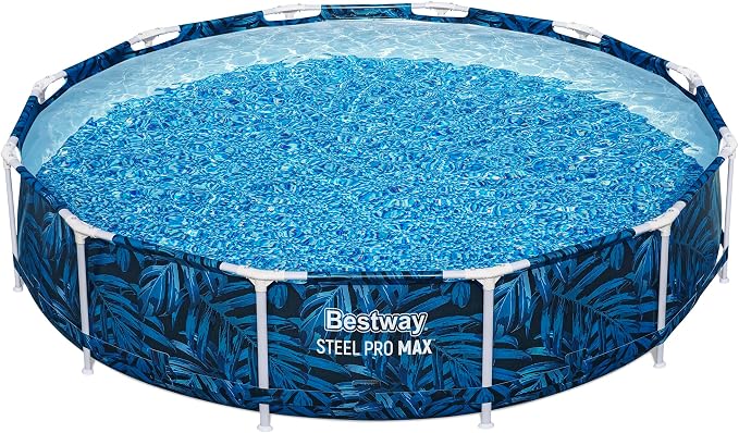 Bestway: Steel Pro MAX - Round Swimming Pool Set - 12' x 30" Tropical - Above Ground, Tritech Construction, Filter Pump, Steel Frame, Click-Assembly