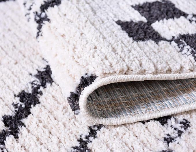 Unique Loom Morocco Collection Tribal, Southwestern, Bohemian Area Rug (2' 2 x 6' 0 Runner, Ivory/Black)
