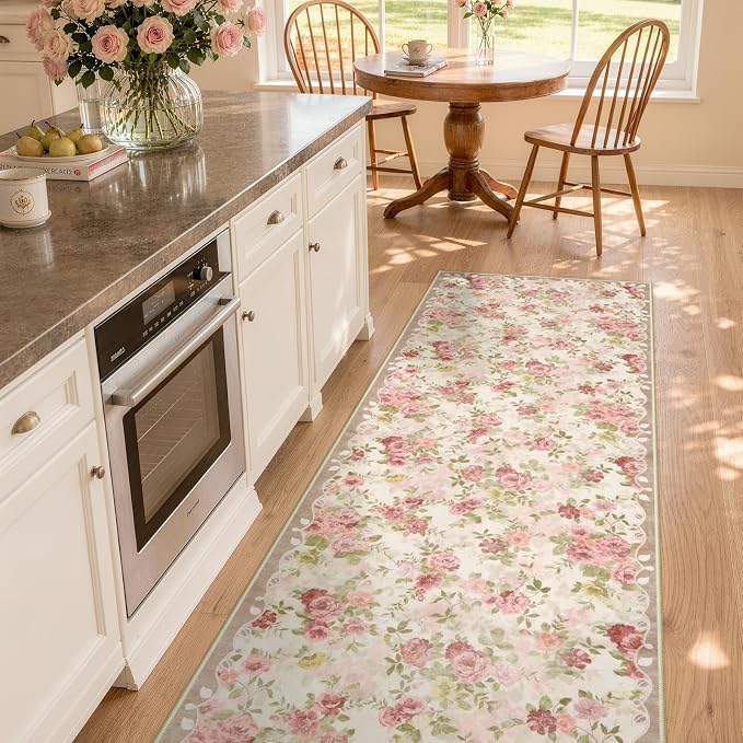 Lahome Runner Rug for Bedroom 2x8 Kitchen Runner, Low Pile Ultra-Thin Carpet