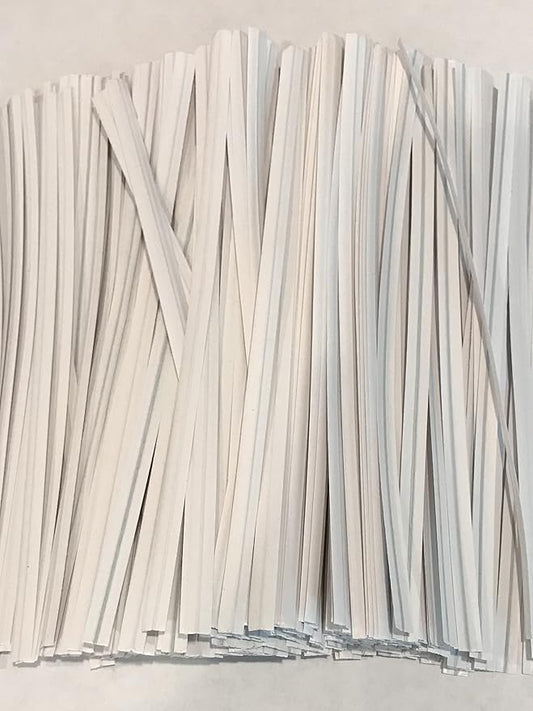 2000 Twist Ties 7" Length Plastic Coated Pater No Rip Cellophane Assorted Colors (White)